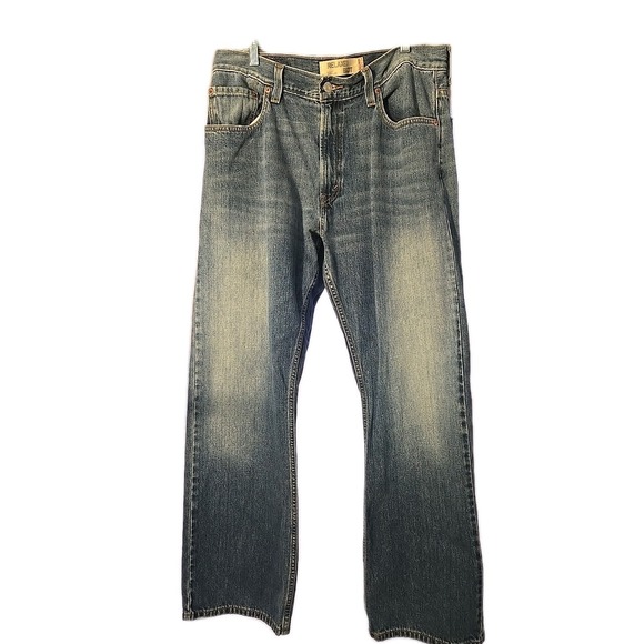 Levi's 557 Men's 34x32 Blue Medium Wash Relaxed Bootcut Jeans Denim Vintage 90s - Picture 1 of 14